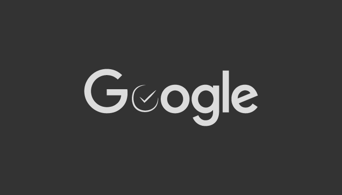 Logo do Google com um ícone de verificação no lugar de uma das letras.