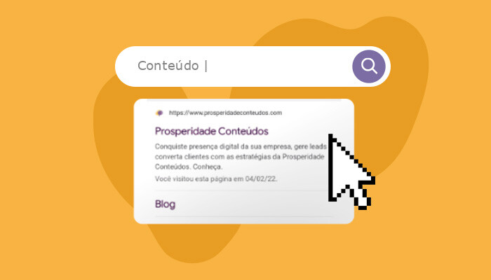 Print de tela: Um link da Prosperidade Conteúdos nos resultados de busca do Google.