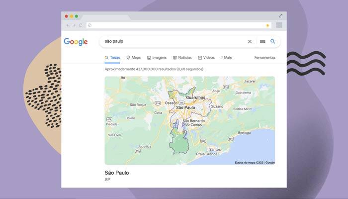 Print de resultado do Google para busca por "são paulo"