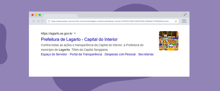 Print de tela: resultado de busca do Google para "lagarto".