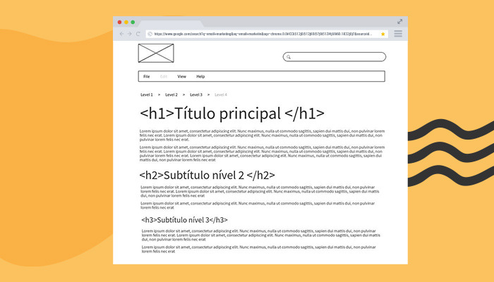 Print: documento de hierarquização das heading tags.