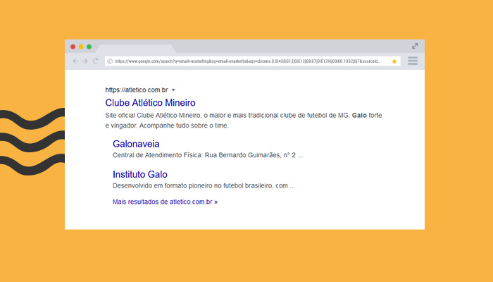 Print de tela: resultado de busca do Google para "galo".