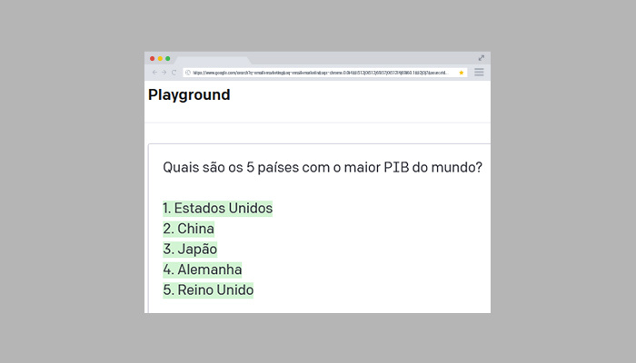 Output do GPT-3 para uma solicitação de pesquisa.