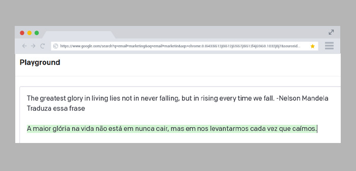 Output do GPT-3 para um prompt de tradução.