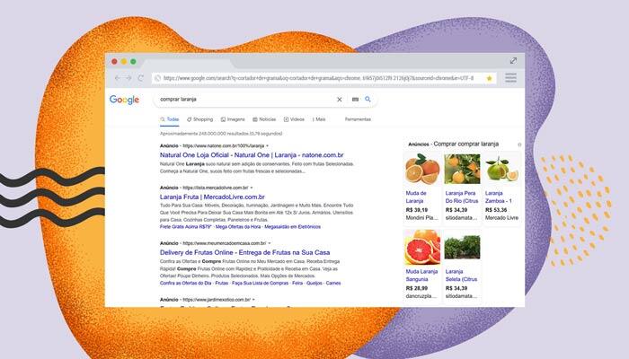 Resultados pagos do Google.