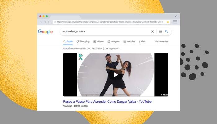 Snippet em vídeo do Google.