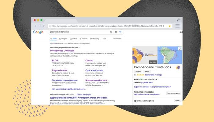 Fichas corporativas do Google.