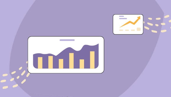 Ilustração_ um notebook com o logotipo do Google Analytics no fundo da tela.