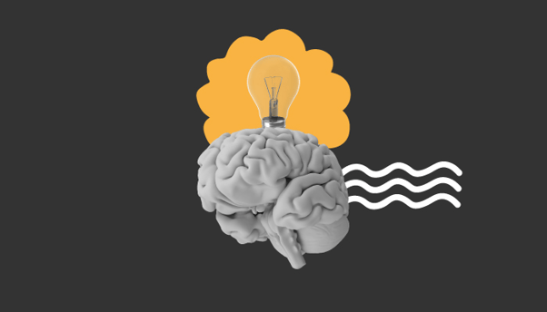 Imagem mostra lâmpada saindo de um cérebro, remetendo a ideias novas, criatividade e originalidade